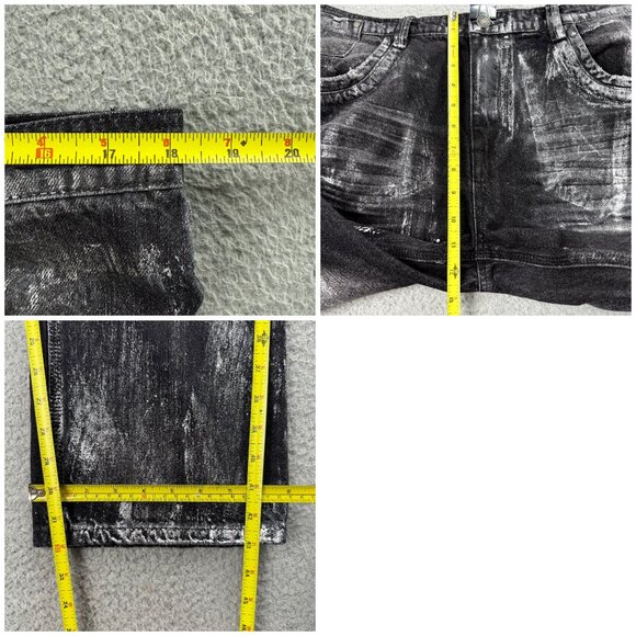 Jaded London Jeans Mens 36 Pants Black Silver Gunmetal Reed Slim Straight Denim - Picture 10 of 10